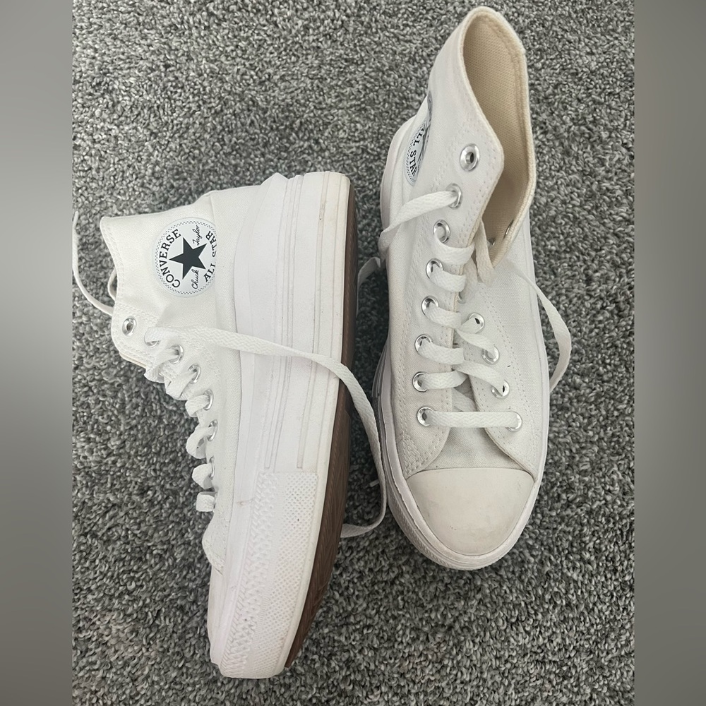 Converse Chuck Taylor All Star Move Egret Platform High Top Sneakers White